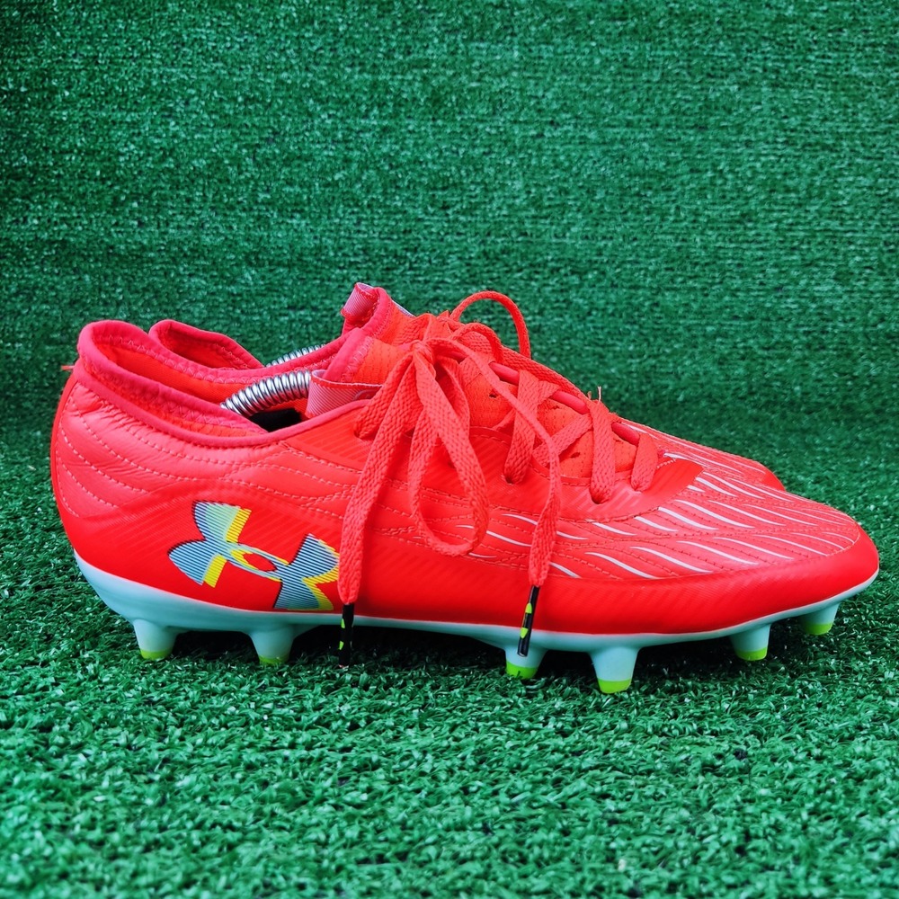 Under Armour Soccer Cleats Mens 6.5 Womens 8 Orange Blur Select 3027707-862 Low